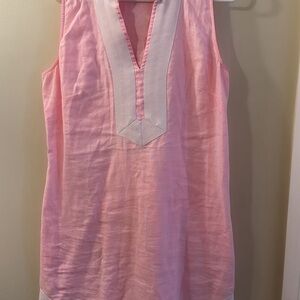 Sail to Sable Pink Sundress with V-neck and Sleeveless Design
